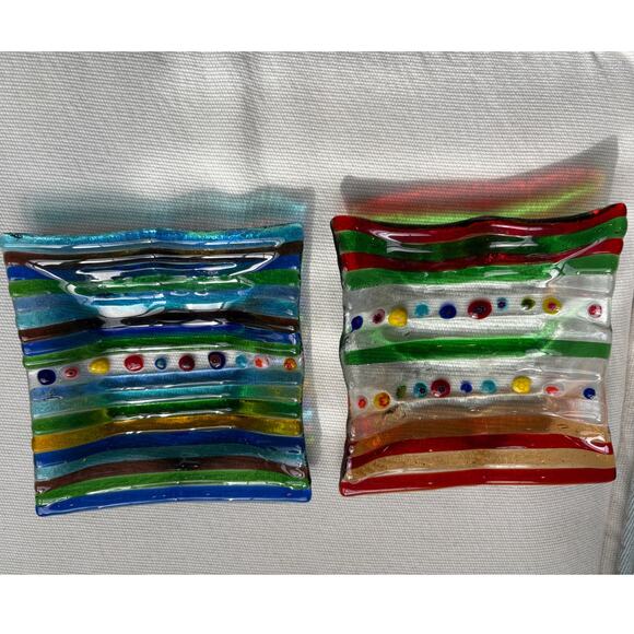 (2) Murano-Style Art Glass Trinket Dish - Picture 1 of 2